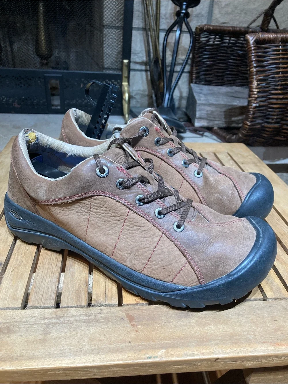 Keen Presidio Shoes Womens Size 10.5 Brown Leather Comfort Walking Sneakers